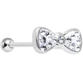 18G BOW CRYSTAL TRAGUS EARRING