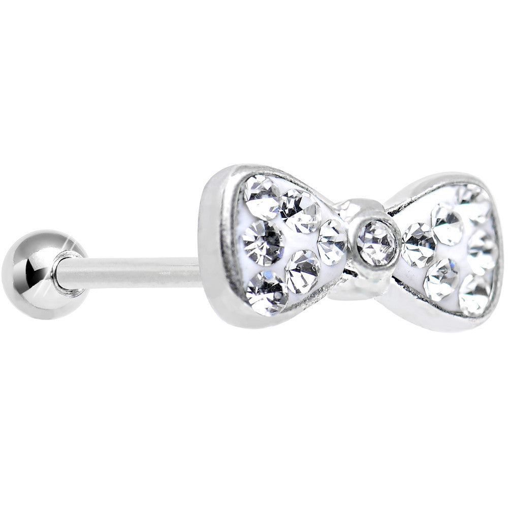 18G BOW CRYSTAL TRAGUS EARRING