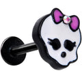 16G 5/16 Aurora Gem Black Kawaii Skull Labret Monroe Tragus