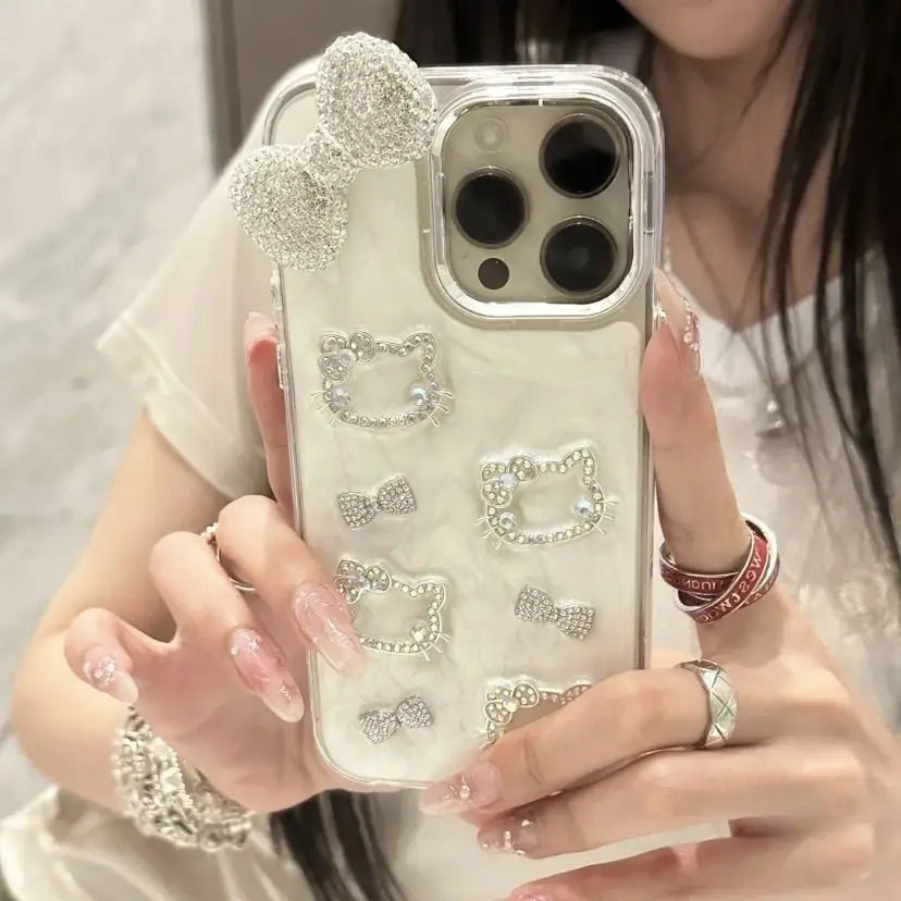 CLEAR CRYSTAL KITTY PHONE CASE