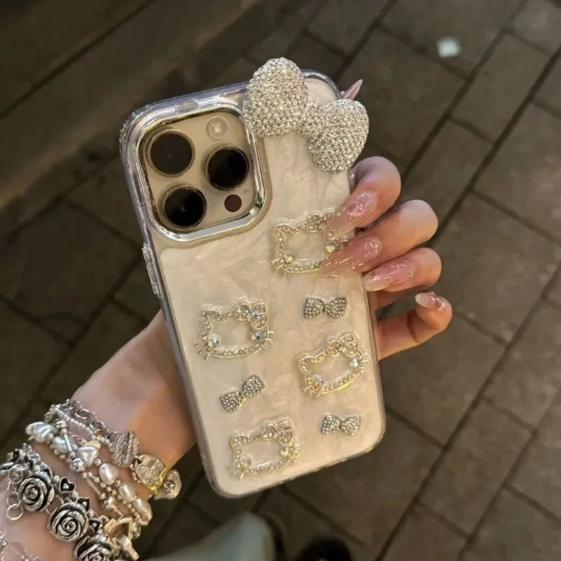CLEAR CRYSTAL KITTY PHONE CASE