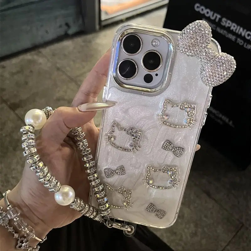 CLEAR CRYSTAL KITTY PHONE CASE