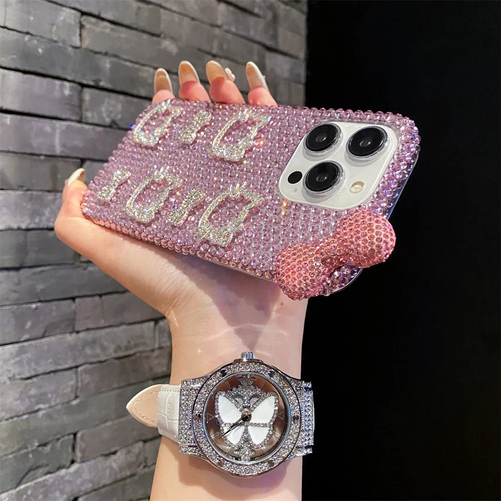 DIAMOND BOW HELLO KITTY PHONE CASE
