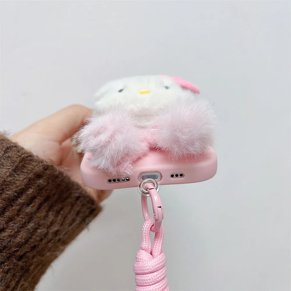 FLUFFY KITTY WRISTLET PHONE CASE