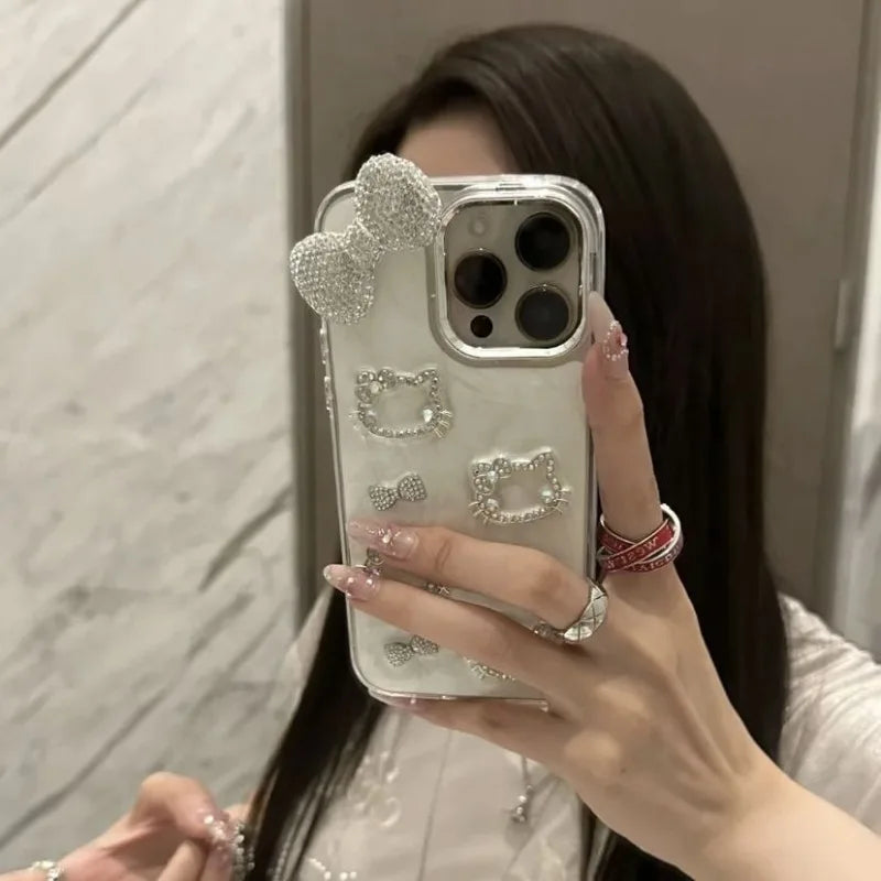 CLEAR CRYSTAL KITTY PHONE CASE