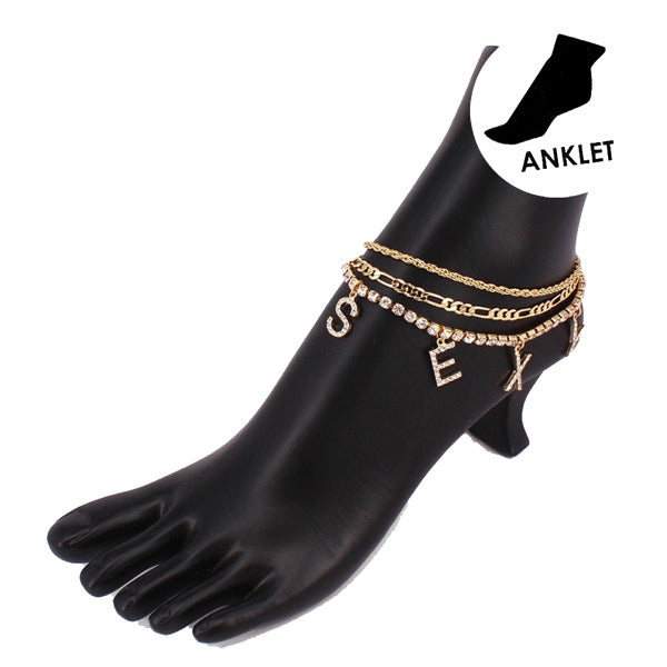 ‘SEXY’ RHINESTONE ANKLET