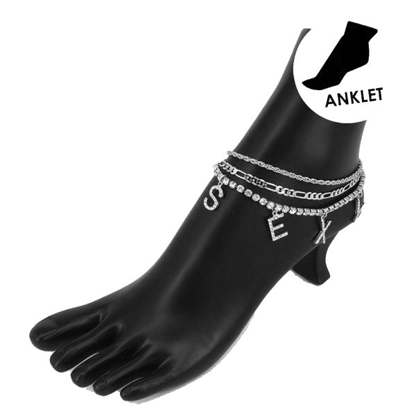 ‘SEXY’ RHINESTONE ANKLET